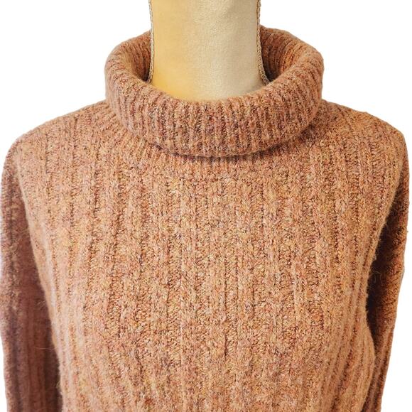 William Rast Women's Multicolor Heathered Turtle Neck Wool Blend Sweater Medium - Picture 4 of 7